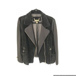 Mixed Media Suede and Knit Jacket